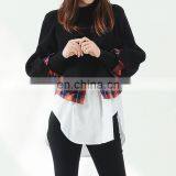 TWOTWINSTYLE Female Sweaters Patchwork Long Sleeve High Waist FASHION thumbnail-2