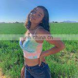 Summer Female Sleeveless Festival Tie Dye Print String Sexy Short Tank Tops Crop Tops Vest Short Streetwear thumbnail-3
