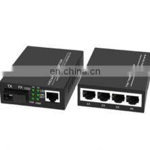 Gigabit Optic Fiber Media Converter SFP optional 10/100/1000M 1 Fiber Port + 4 RJ45 Port 1PO and 4PE