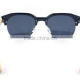 Made by Hand Wood Temple Semi Rimless Half Frame Rimmed Polarized Sungalsses thumbnail-5