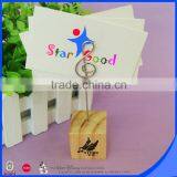 1C Logo Imprinted 35X35MM Wood Base With Clef Holder Place Card Holder thumbnail-6