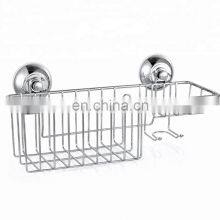 Bathroom Wall Mounted Storage Racks Bath Basket Wire Storage Rack Suction Cup Corner Shower Caddy thumbnail-1