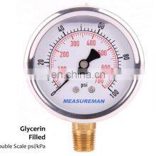 Factory Direct Supply 0-10 MPA 63 MM Dial Size SS 304 Dial Plate With G 1/4 Brass Fitting Connect Pressure Gauge thumbnail-3