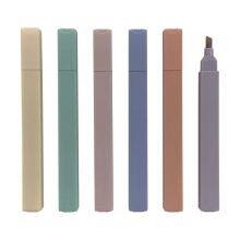 Manufacturing Oem Nontoxic 6 8 12color Felt Tip Bible Highlighter Markers Kawaii Square Text Marker Pens