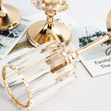 Hot-Selling Cylinder Shape Gold Crystal Candle Holders Table Decorations Crystal Tea Light Candle Holders thumbnail-4