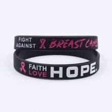 Factory Wholesale New Caring for WomenBreast Cancer AwarenessHealthy Breast Awareness Pink Ribbon Custom Silicone Bracelet thumbnail-2