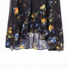 French Printed Loose Casual Hanging Neck Mid Length Dress for Women thumbnail-3