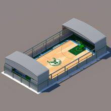 Outdoor Tennis Court Electric Shade Retractable Awning, Steel Column Suspended Canopy, Large Event Tent Manufacturer thumbnail-5