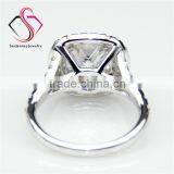 Cushion Brilliant Cut Moissanite 2 Carat 7.5mm Center 14k White Gold Diamond Wedding Engagement Ring thumbnail-2
