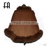 Factory Direct Wholesale Cashmere Cape With Fox Fur Trim thumbnail-2