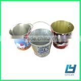 Round Ice Tin Bucket With Iron Handle
