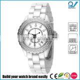 PVD Rosegold/Silver Black Ceramic Watch Quartz Japan Movement Women Sapphire Crystal Ceramic Watch thumbnail-4