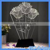 Hogift Hot Selling LED USB Table Lamp Creative 3d Rose-shaped Acrylic Battery Table Lamp MHo-230 thumbnail-1