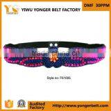 Braided Nylon Flower Shaped Dress With Rhinestone Belt