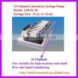 10-channel Laboratory Syringe Pump, Model: LSP10-1B, 0.01mL to 10 mL Syringe, Infusion and Withdraw Mode
