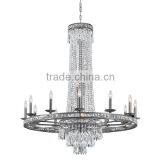Designer Selected 10 Lights Black Cast Iron Crystal Chandelier for Living Room thumbnail-5