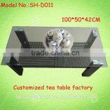Classical Design Living Room Furniture Tempered Glass Top Coffee/tea Table thumbnail-1