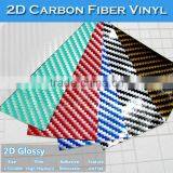 High Flexible Air Bubble 2D Glossy Blue Silver Twill Car Body Wrap Carbon Fiber Vinyl thumbnail-4
