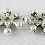 Tibetan Silver Beads, Lead Free and Nickel Free, 8mm in diameter, 2mm thick, hole: 1mm. (LF0283Y-NF)