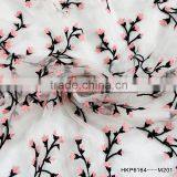 3D Peach Vines Flower Embroidery Fabric For Mango ClothesTransparent Organza Mesh Ground for Evening Party Dress Breathable thumbnail-5