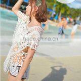 Bohemian Crochet Stitching Bikini Outside Smock Cover Up Hollow Beach Blouse thumbnail-5