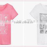 2016-17 China Manufacturer Lovely Pink t Shirt for Women With Silk Screen Printing thumbnail-2
