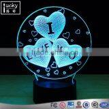 Colorful I Love You Decorative 3D Desk Lamp Acrylic Night Light thumbnail-1