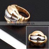 Fashion Stainless Steel Gold Finger Ring ZR10022 thumbnail-1