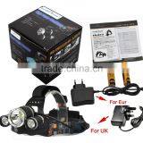 30W 5000 Lumens 3x XM-L T6 LED Head Torch / Headlamp Waterproof thumbnail-6