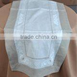 100% Linen With Natural Border Hemstitched Table Runner