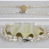 Long Pearl Necklace 12mm AA Baroque 36 Inches Fresh Water Pearl Necklace thumbnail-2