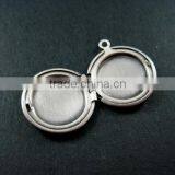 20mm Round Brass Antiqued Silver Simple Photo Locket Pendant Charm DIY Supplies Findings 1113012 thumbnail-2