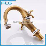 FLG100014 Bathroom Cold&Hot Water Antique Brass Sink Faucet thumbnail-5