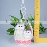 Plush Stuffed Real Looking Toy Animal Cats, Plush Toy White Cat Animated thumbnail-1