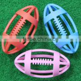 2017 Hot selling bpa free hollow silicone teether rugby shape baby teether