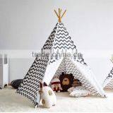CE Certified Soft Cotton Canvas Chevron Style Children Play Tent Room Kids Teepee thumbnail-1