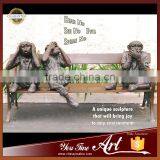 Garden Decorative Statue Bronze Monkey Statues on Beach thumbnail-1