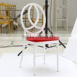 White Colour Chair and Red Cushion Set With Garden Furniture Outdoor thumbnail-1
