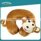 Toprank Cute Plush Monkey Pig Cat Design Memory Foam Travel Pillow Adult Animal U Shaped Travel Neck Pillow