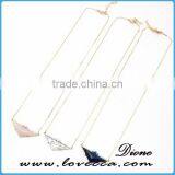 Cheap Raw Turquoise Gold Necklace Triangle Gemstone Pendant Necklace thumbnail-4