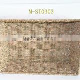 Decorative hand weave straw basket