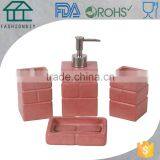 Red Brick Like Sqaure Concrete Bathroom Accessories Set 2017 for Hotel Use thumbnail-1