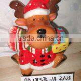 Wholesale Christmas Reindeer Shape Christmas Ceramic Candle Holder for Supply thumbnail-1