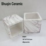 Marble Flower Pot Square Flower Pot Succlents Flower Pot Ceramics Pot thumbnail-3