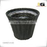 Outdoor Plastic Rattan With Liner Flower Baskets thumbnail-1