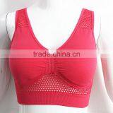 Fitness V-neck Sports Bra With Fishmesh Hole thumbnail-2