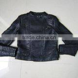 Custom Fashionable Short Style pu Leather Lady Slim Jacket thumbnail-1