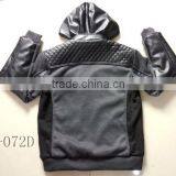 Hot Stock Man Hoody Quilted Jacket Faux Leather Jacket Men thumbnail-5