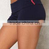 MGOO 2017 New Style Navy Yoga Stretch Shorts Sweat-Wicking Fabric 100% Cotton 250g Lined Inseam Crossfit Shorts thumbnail-4