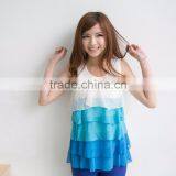 Rainbow Sleeveless Chiffon Maternity Tops Pleated Hide Breastfeeding Opening Nursing Clothes thumbnail-3